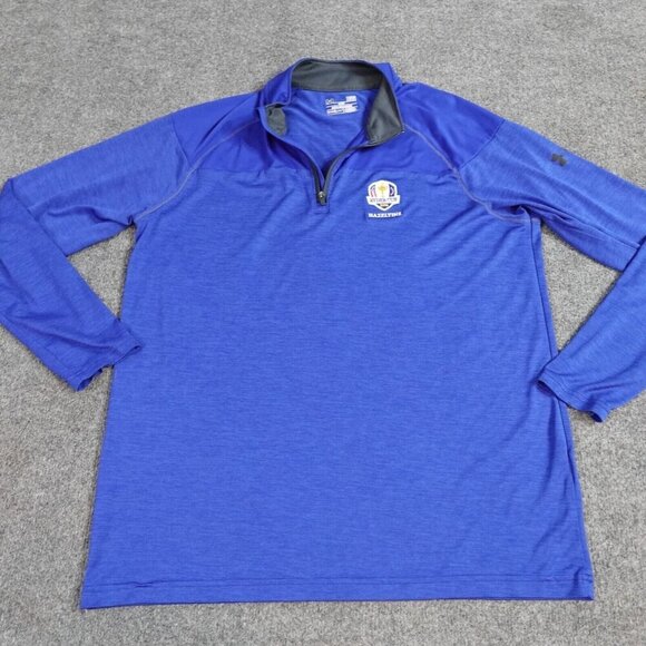 Under Armour Mens Pullover Large Blue 1/4 Zip Ryder Cup Hazeltine 2016 - Picture 1 of 8